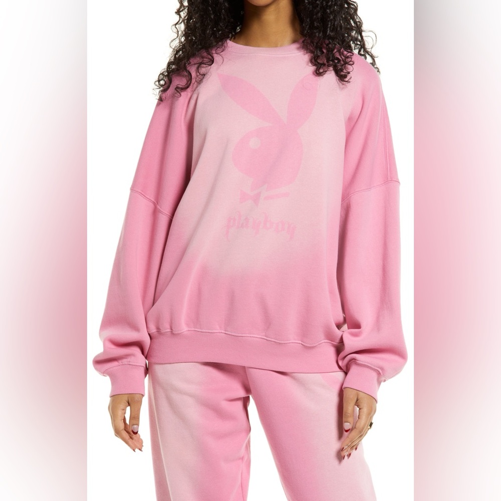 PLAYBOY by PacSun Pink Crewneck Sweatshirt